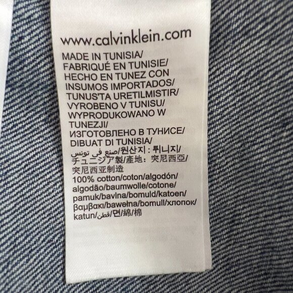 Calvin Klein Jeans Logo Patch Silver Snap Buttons Utility Shirt Women's S - Picture 11 of 13